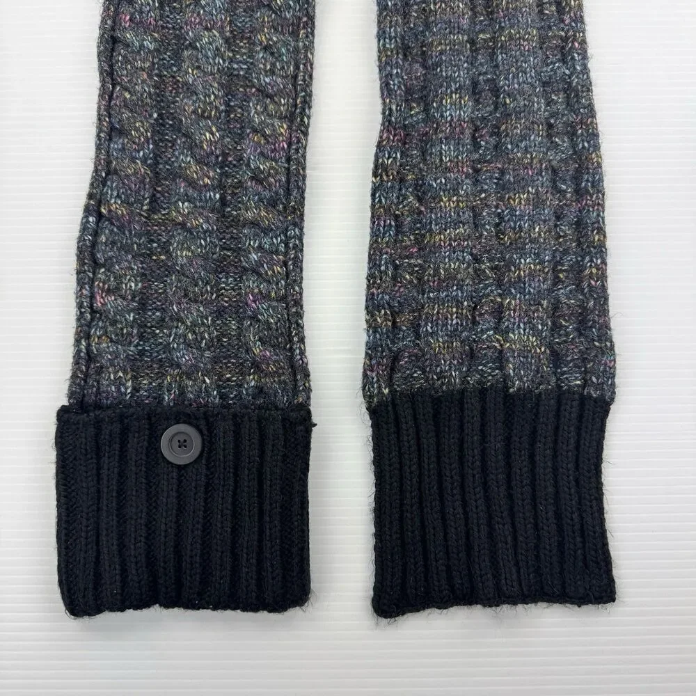 Columbia Chunky Knit Button Winter Scarf Button Indie Cabincore Boho